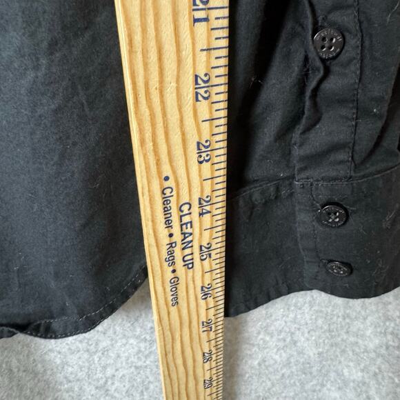 Attitude Studded Button Down Shirt Mens Sz Lg Y2K Black Cross Embroidered Punk - Picture 7 of 9